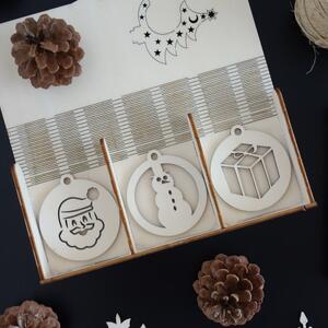 Vánoční ozdoby ze dřeva a plastu, vánoční dekorace dřevěné, dřevěné doplňky PR0101-Christmas decorati HEU-