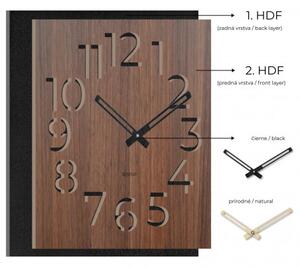 Dřevěné nástěnné hodiny z HDF - Černé, bílé nebo ořech | SENTOP HDFK024-orech wenge