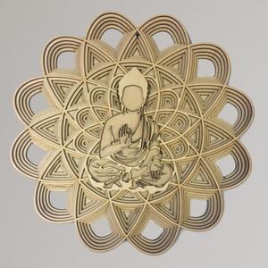 3D Vícevrstvý dřevěný Buddha v mandale | Luxusní zenová dekorace | SENTOP PR0459