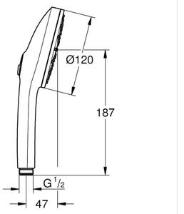 GROHE 134864GN00 - Ruční sprcha VITALIO JOY+ 120 mm broušená zlatá