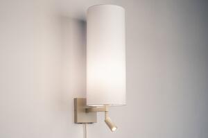 Nástěnné svítidlo do ložnice s vypínačem a lampičkou na čtení Bassel 53 White and Taupe (LMD)