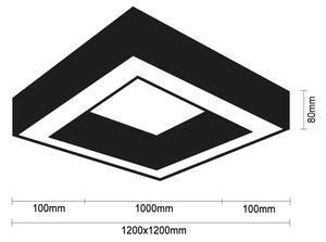 LED Stropní svítidlo LED/150W/230V 3000/4000/6500K 120x120 cm černá