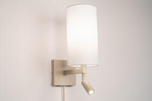 Nástěnné svítidlo do ložnice s vypínačem a lampičkou na čtení Bassel 34 White and Taupe (LMD)