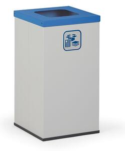 Koš na tříděný odpad 50 L, úchyt na pytel, šedý/modrý