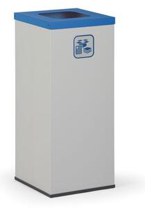 Koš na tříděný odpad 70 L, úchyt na pytel, šedý/modrý