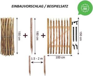 Přírodní plot z vrbového proutí pro stabilizaci popínavých rostlin – výška 150 cm, délka 500 cm