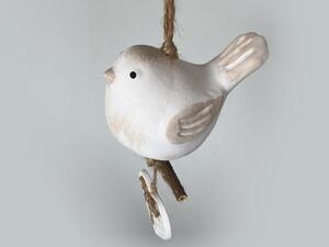 Ptáček na větvičce bílá-cappuccino Keramika Andreas