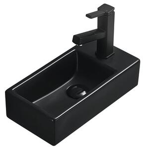Mexen Inez umývadlo na desku levé 40 x 20 cm, černý mat - 21484085L
