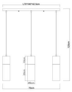 Globo 21000-3HBN - Lustr na lanku ANNIKA 3xE27/25W/230V černá
