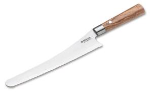 Böker - Damaškový kuchyňský nůž na pečivo DAMAST OLIVE 23,5 cm olivové dřevo