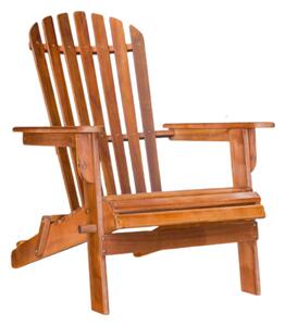 Zahradní lehátko ADIRONDACK, sklápěcí, 69x84x94cm, přírodní hnědá Casaria