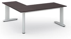 Rohový kancelářský psací stůl PRIMO FLEXIBLE 1800 x 1800 mm, wenge