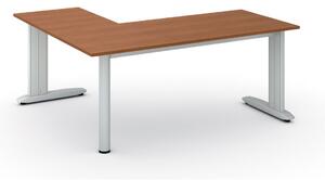 Rohový kancelářský psací stůl PRIMO FLEXIBLE 1800 x 1600 mm, třešeň