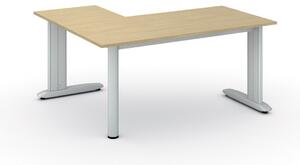 Rohový kancelářský psací stůl PRIMO FLEXIBLE 1600 x 1400 mm, bříza