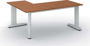 Rohový kancelářský psací stůl PRIMO FLEXIBLE 1800 x 1400 mm, třešeň