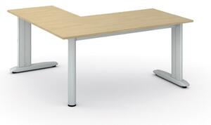 Rohový kancelářský psací stůl PRIMO FLEXIBLE 1600 x 1600 mm, bříza