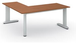 Rohový kancelářský psací stůl PRIMO FLEXIBLE 1800 x 1800 mm, třešeň