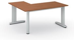 Rohový kancelářský psací stůl PRIMO FLEXIBLE 1600 x 1400 mm, třešeň