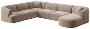 -25 % Dny MOMENTI– Cosmopolitan Design Béžová sametová rohová pohovka Campi 330 cm, levá