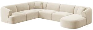 -25 % Dny MOMENTI– Cosmopolitan Design Světle béžová sametová rohová pohovka Campi 330 cm, levá