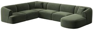 -25 % Dny MOMENTI– Cosmopolitan Design Zelená sametová rohová pohovka Campi 330 cm, levá