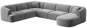 -25 % Dny MOMENTI– Cosmopolitan Design Šedá sametová rohová pohovka Campi 330 cm, levá