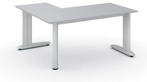 Rohový kancelářský stůl PRIMO FLEXIBLE, 160x140 cm, šedá