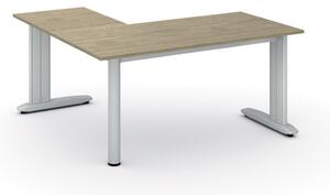 Rohový kancelářský stůl PRIMO FLEXIBLE, 160x160 cm, dub přírodní