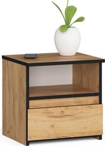 Akord Noní stolek s zásuvkou povrch z dubové dýhy moderní design 40x35x40