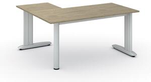 Rohový kancelářský psací stůl PRIMO FLEXIBLE, 1600 x 1400 mm, dub přírodní