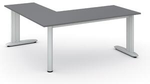 Rohový kancelářský psací stůl PRIMO FLEXIBLE, 1800 x 1800 mm, grafitová