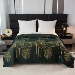 Přehoz na postel se vzorem VENECIA tmavě zelený Rozměr: 220 x 240 cm