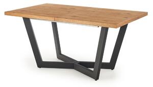 Rozkládací jídelní stůl Salvio 160-250x90 cm - světlý dub / černá