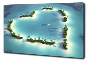 Foto obraz na plátně Ostrovy tvar srdce oc-14973278
