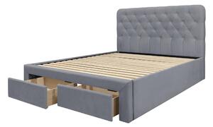 HALMAR Čalouněná postel MARISOL se zásuvkami 160x200 popelavě šedá