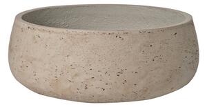 Pottery Pots Venkovní květináč kulatý Eileen L, Grey Washed (barva šedobéžová), kolekce Rough, materiál Fiberclay, průměr 35 cm x v 13 cm, objem cca 9 l