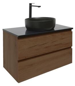 Koupelnová skříňka s umyvadlem SAT B-Way 79x30x45 cm ořech mat BWAY80NUTZUB