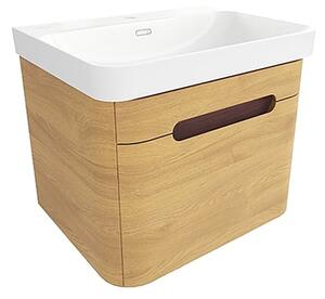 Koupelnová skříňka s umyvadlem SAT Fusion 57,5x43x45 cm dub medový mat SATFUSION60DMU