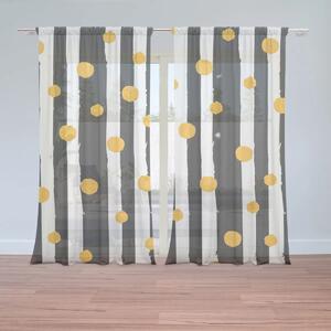 Sablio Záclony Pruhy a puntíky: 2ks 150x250cm