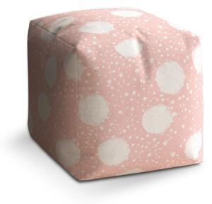 Sablio Taburet Cube Bílé fleky - 40x40x40 cm