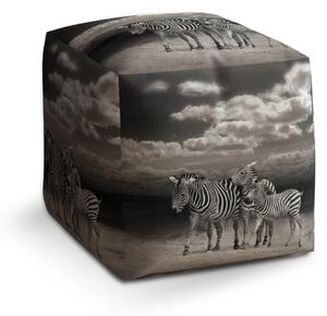 Sablio Taburet Cube Zebry - 40x40x40 cm