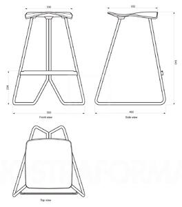 Classicon designové barové židle Triton (výška 65 cm)