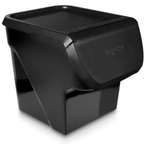 VILDE Úložný box na brambory a cibuli s větráním, VEGBOX černý (14l - 10kg brambor)
