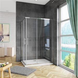 Sprchový kout čtvercový, SIMPLE BASIC 80x80x185 cm L/P varianta, rohový vstup včetně sprchové vaničky z litého mramoru