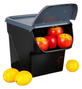 VILDE Úložný box na brambory a cibuli s větráním, VEGBOX šedý (14l - 10kg brambor)
