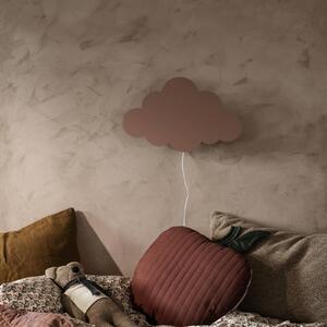 FermLIVING Nástěnné svítidlo Cloud, dřevo, růžová, zástrčka