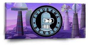 Sablio Obraz Futurama Bender Planeta s vysílači - 110x50 cm