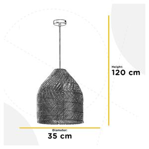 Závěsné svítidlo Luis, Ø 35 cm, ratan, E27