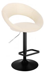 LuxuryForm Barová židle NAPOLI na černém talíři - krémová
