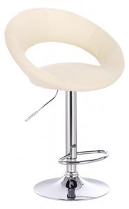 LuxuryForm Barová židle NAPOLI na stříbrném talíři - krémová